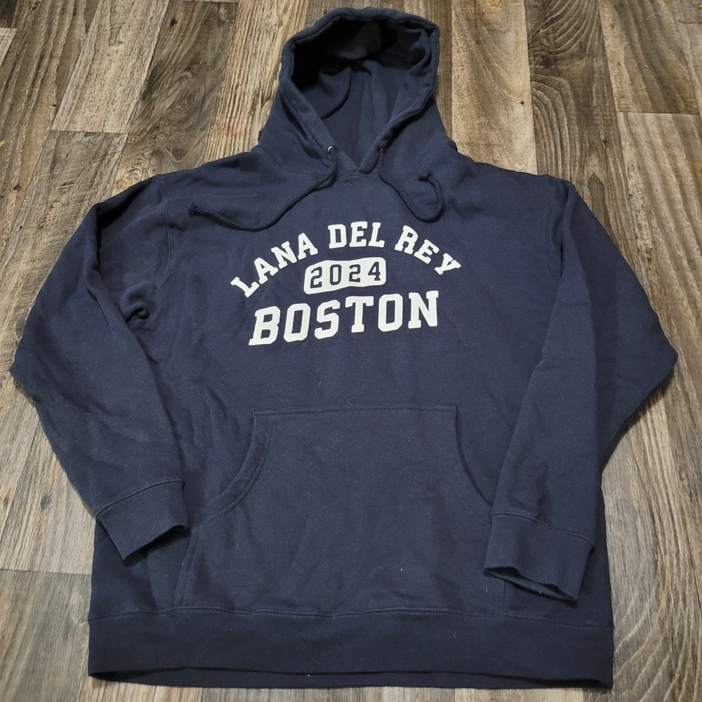 Lana Del Rey Size Large 2024 Boston Fenway Faithful Hoodie Navy Blue Sweatshirt